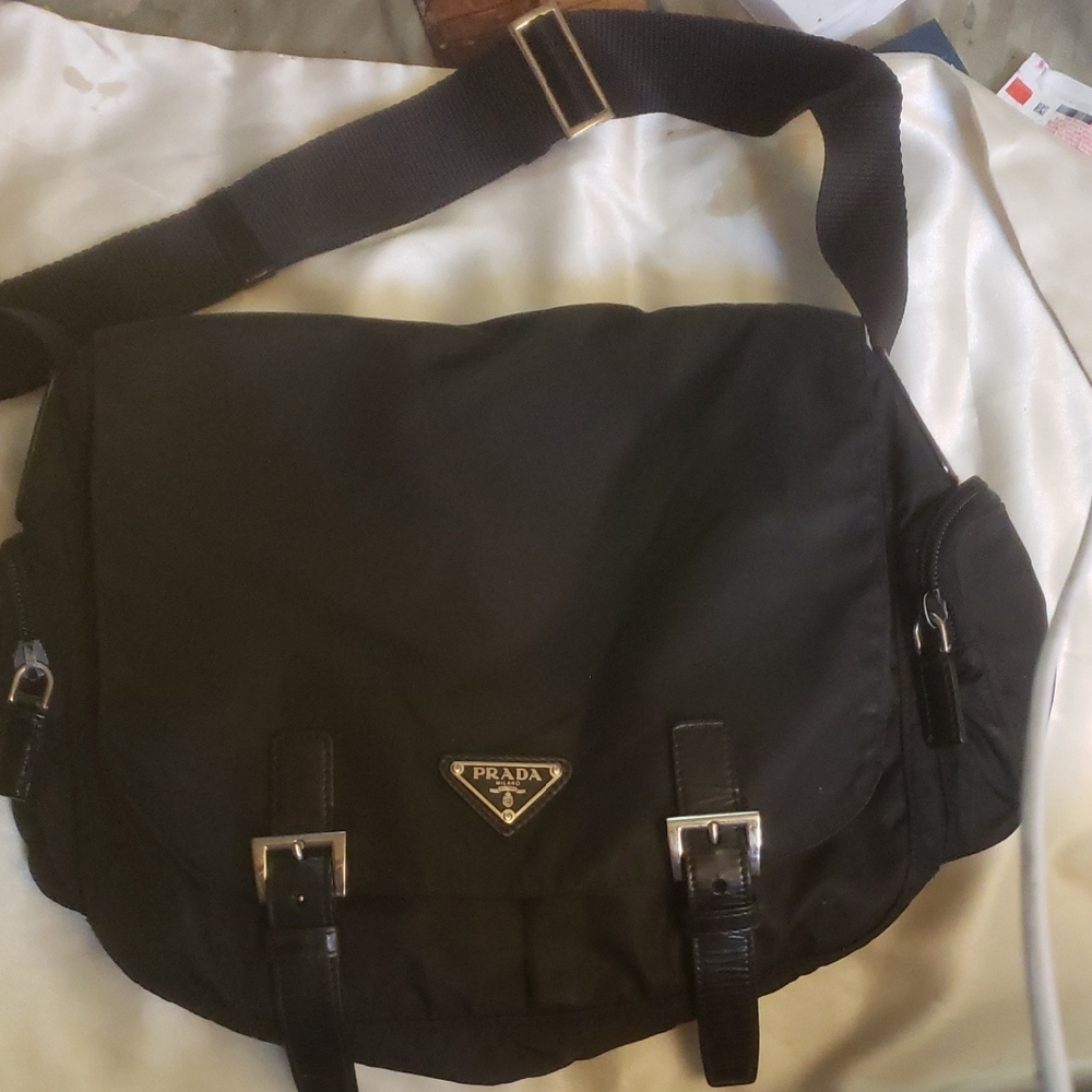 Prada Black Nylon Messenger Bag